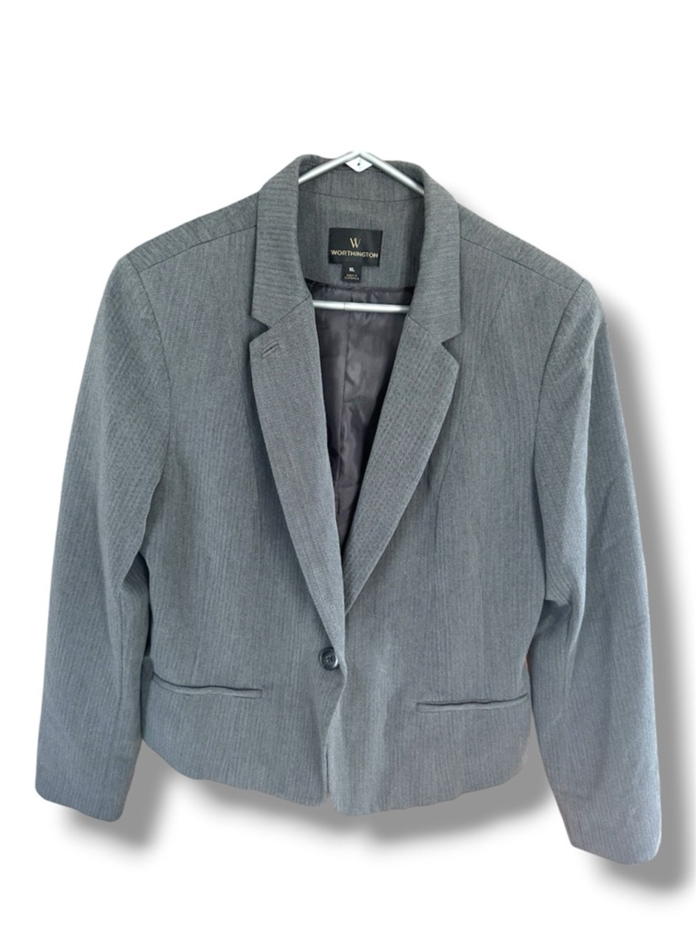 Worthington Women's Light Gray Single-Button Blazer